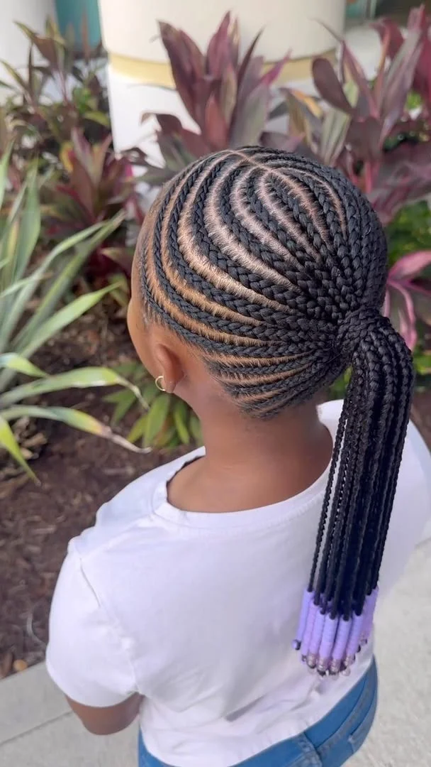 Kids Cornrows with Extensions — photo 3 at SS BRAIDS GH Accra