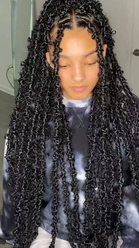Flexible lightweight soft locs installation at SS BRAIDS GH (ssbraidsgh)