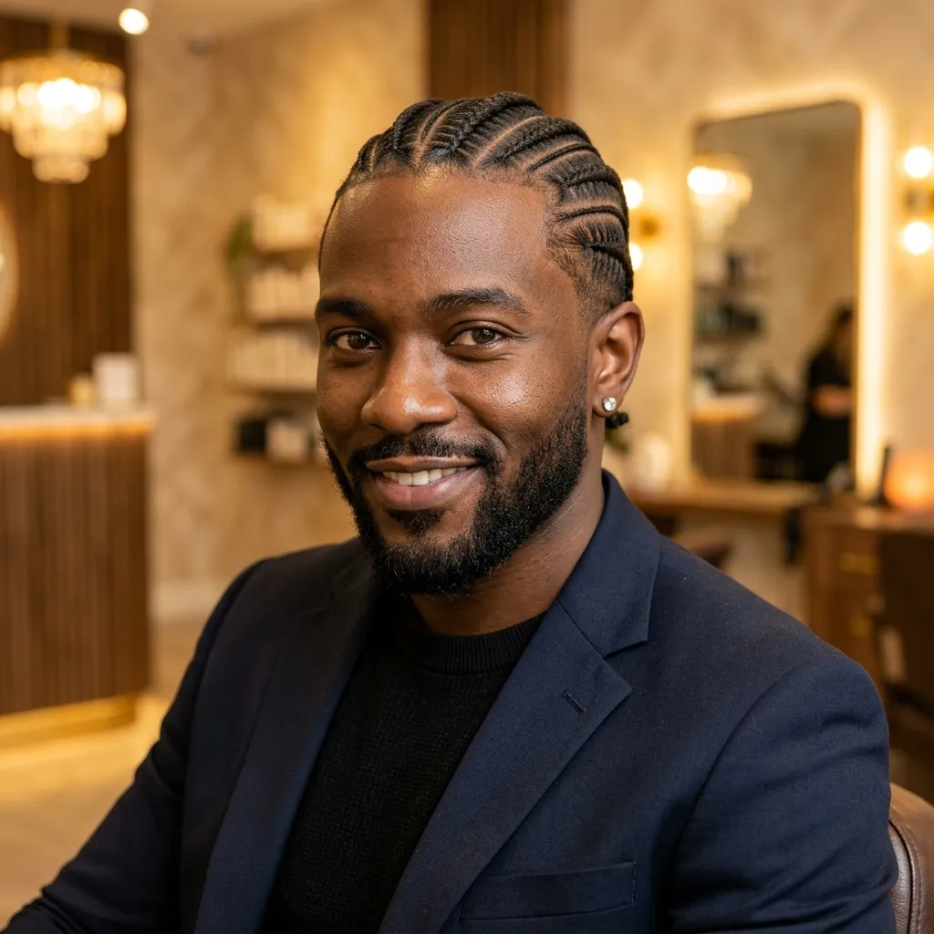 Men's grooming, cornrows, and beard care at SS Braids