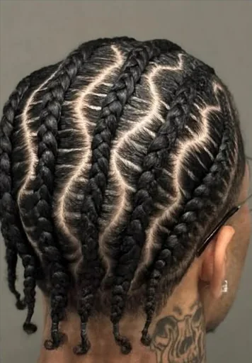 Men's straight-back cornrows with a clean taper at SS BRAIDS GH Accra — photo 2 at SS BRAIDS GH Accra