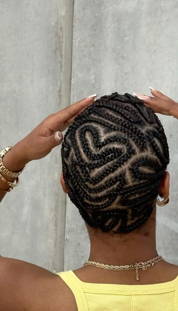 Ultra neat minimal parting bald braids on natural hair - SS BRAIDS GH (ssbraidsgh) Accra