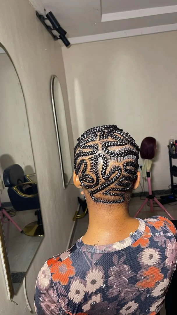 Ultra neat minimal parting bald braids on natural hair — photo 2 at SS BRAIDS GH Accra