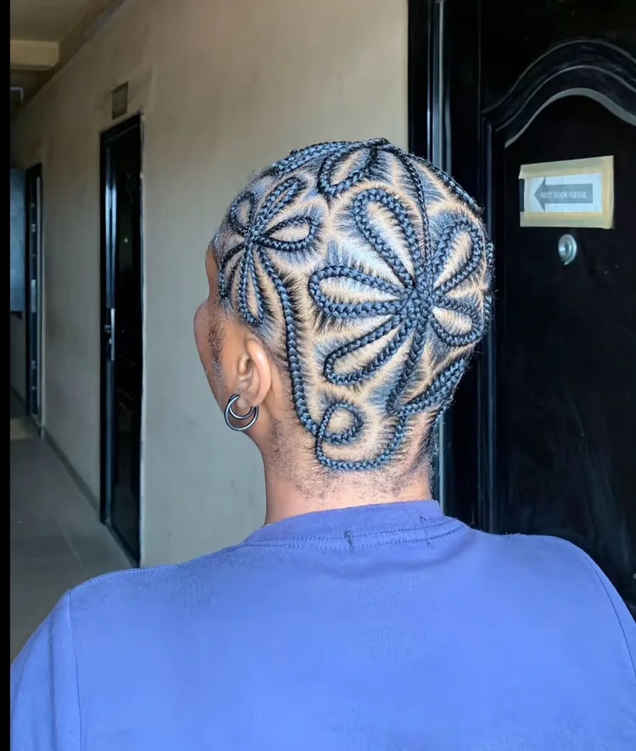 Ultra neat minimal parting bald braids on natural hair — photo 3 at SS BRAIDS GH Accra