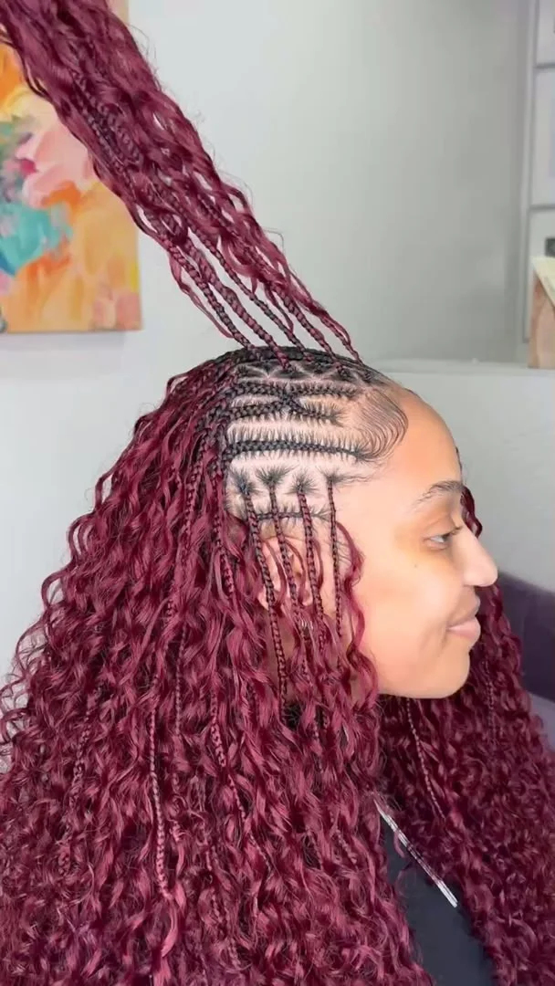 Traditional Fulani braids pattern decorated with structural accents and beads — photo 3 at SS BRAIDS GH Accra