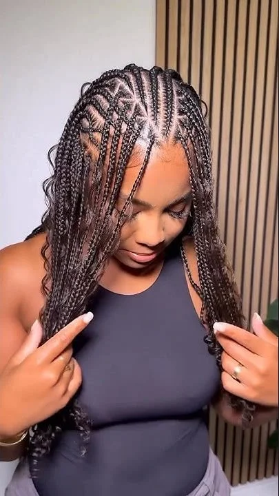 Traditional Fulani braids pattern decorated with structural accents and beads — photo 4 at SS BRAIDS GH Accra